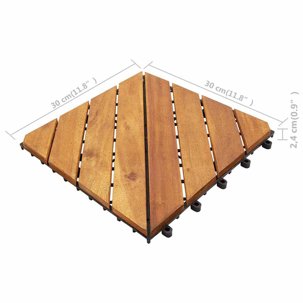 vidaXL بلاط أرضية 10 قطع 30×30 سم خشب أكاسيا صلب