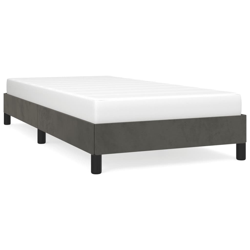 vidaXL إطار سرير لون رمادي غامق 200x90 سم مخمل