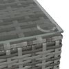 vidaXL طاولة قهوة حديقة رمادي 60×60×30 سم بولي روطان وزجاج