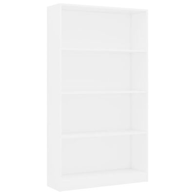 vidaXL خزانة كتب 4 طبقات أبيض 80×24×142 سم خشب حبيبي