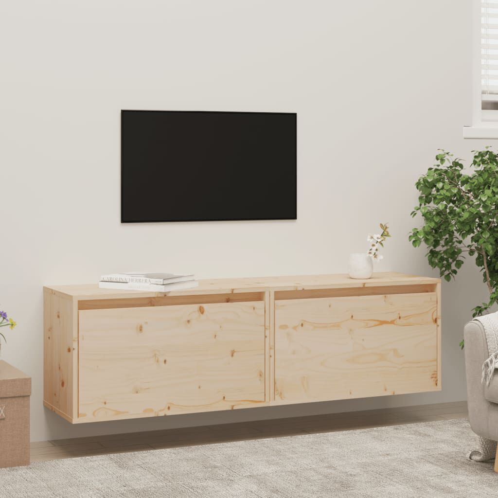 vidaXL خزانات حائط 2ق 35x30x60 سم خشب صنوبر صلب