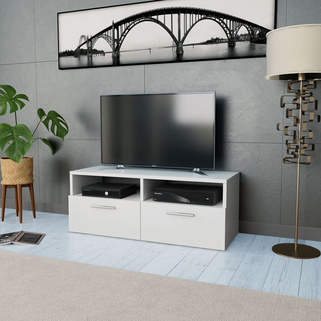 vidaXL خزانة تلفزيون خشب صناعي 36x35x95 سم لون أبيض
