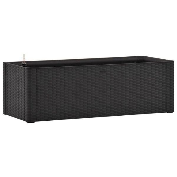 vidaXL حوض حديقة مرتفع مع نظام سقي ذاتي أنثراسايت 100×43×33 سم