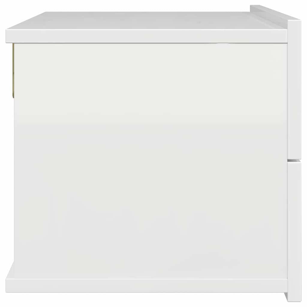 vidaXL خزانات جانب السرير 2ق لون أبيض لامع جدًا 40×30×30 سم خشب صناعي
