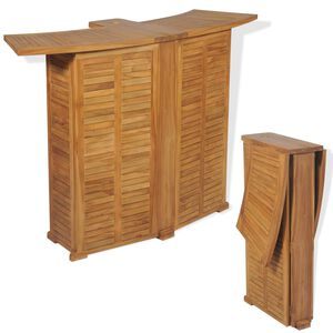 vidaXL طاولة بار قابلة للطي 155&times;53&times;105 سم خشب ساج صلب