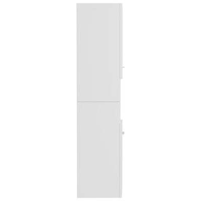 vidaXL خزانة حمام أبيض لامع 30×30×130 سم خشب حبيبي