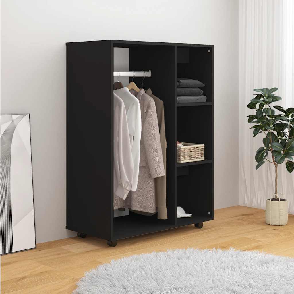 vidaXL دولاب ملابس أسود 80×40×110 سم خشب صناعي
