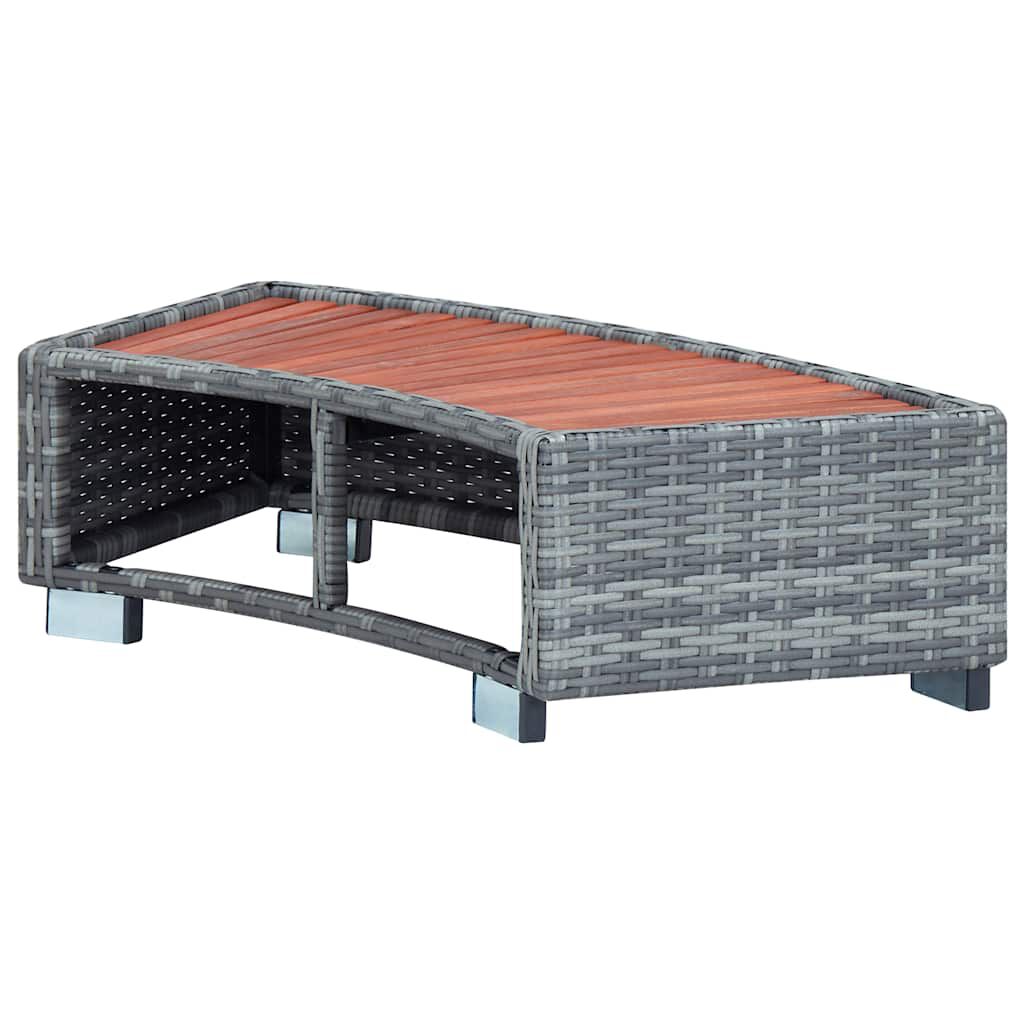 vidaXL سلم حمام سبا رمادي بولي روطان 92×45×25 سم