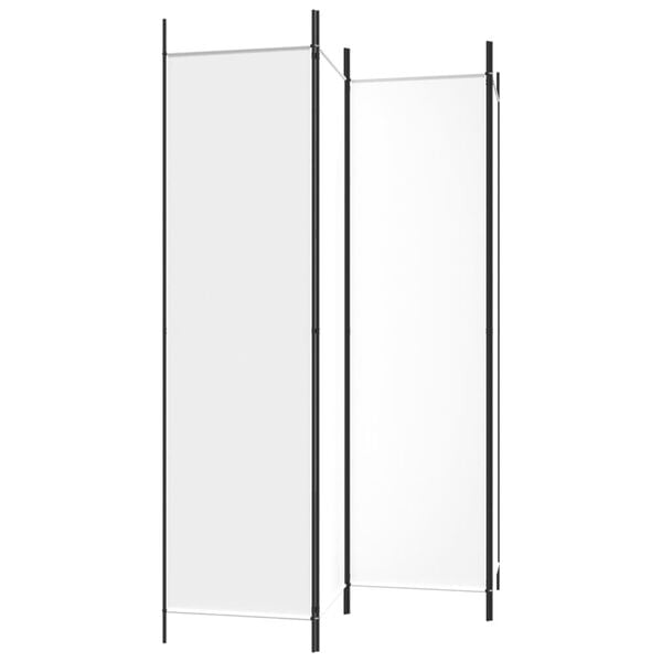 vidaXL مقسم غرفة 4-ألواح أبيض 200×200 سم قماش