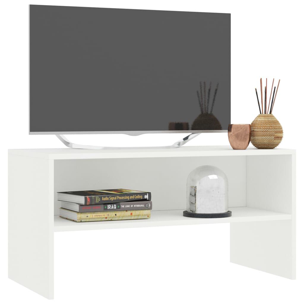 vidaXL خزانة تلفزيون لون أبيض 80×40×40 سم خشب صناعي