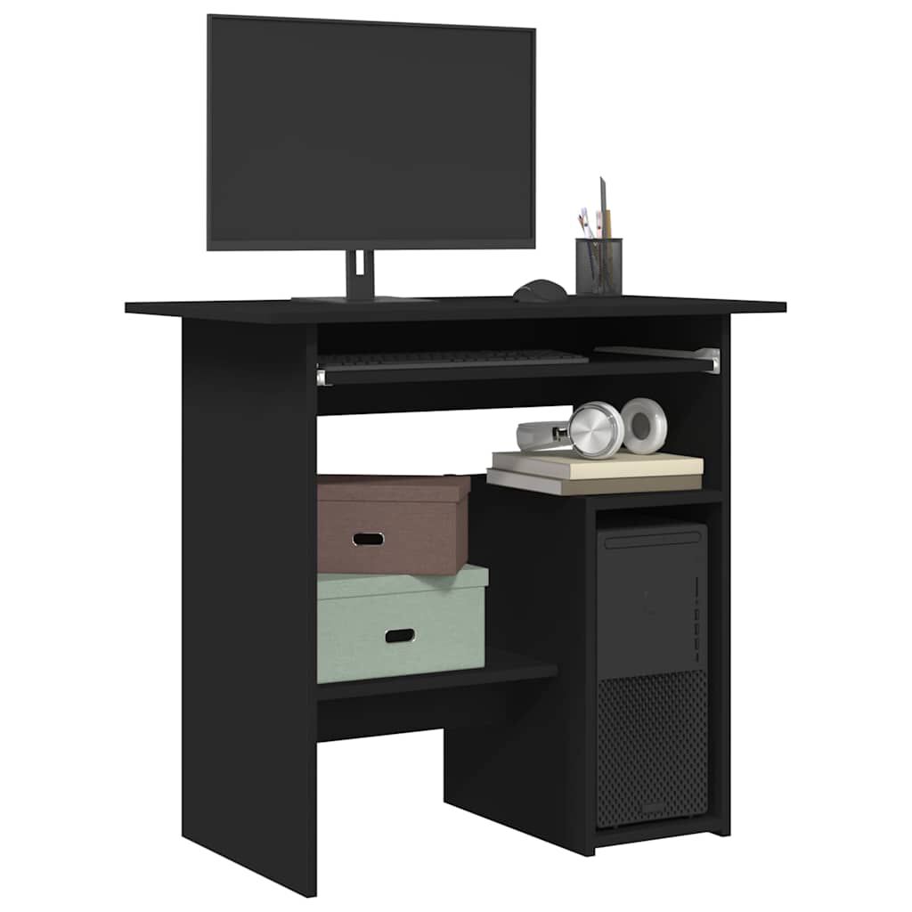 vidaXL مكتب لون أسود 80×45×74 سم خشب صناعي