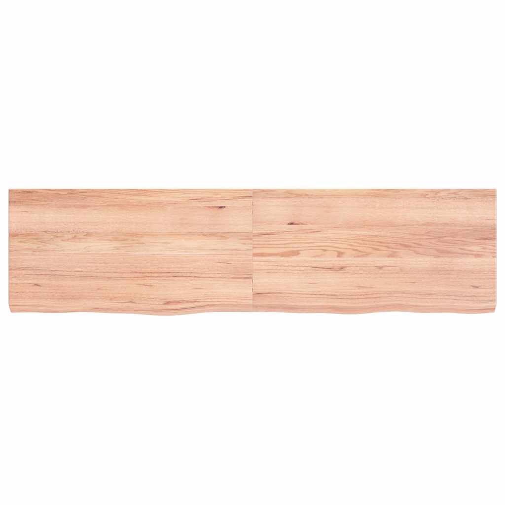 vidaXL رف حائط لون بني فاتح 120*30*(2-4) سم خشب بلوط صلب معالج