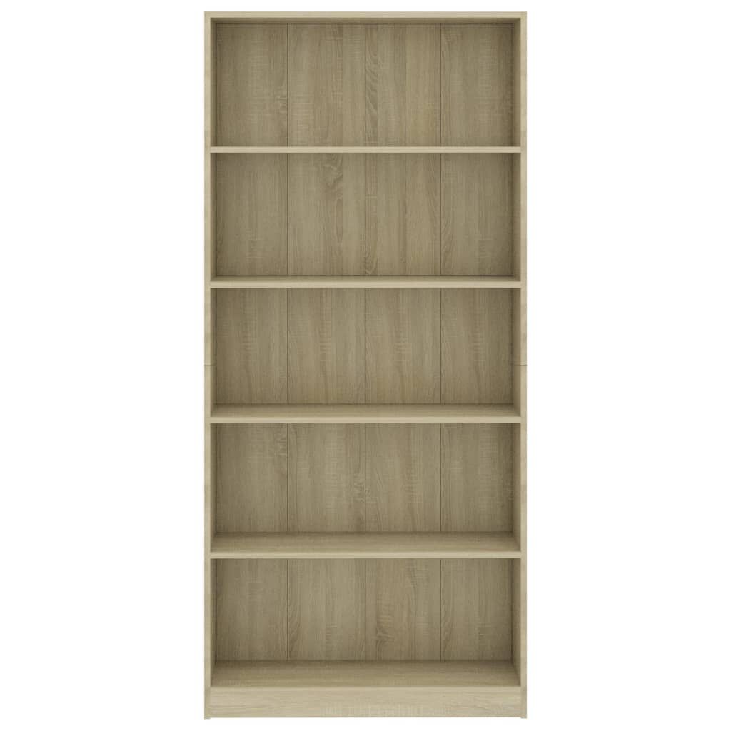 vidaXL خزانة كتب 5 طبقات سونوما أوك 80×24×175 سم خشب صناعي