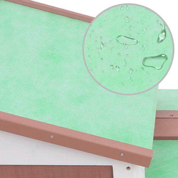 vidaXL قفص أرانب خارجي كبير بني وأبيض 85x45x145 سم خشب