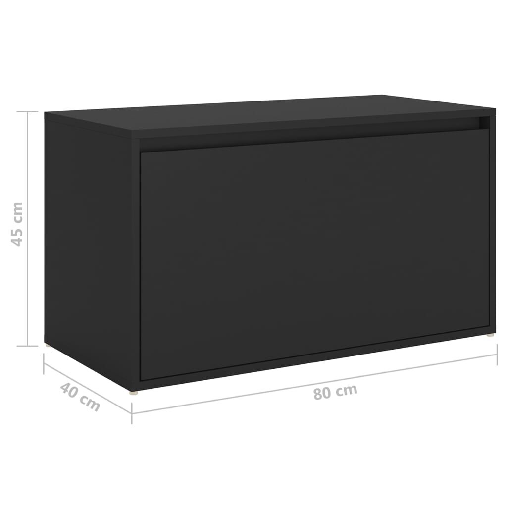 vidaXL بنش مدخل 80×40×45 سم خشب صناعي أسود
