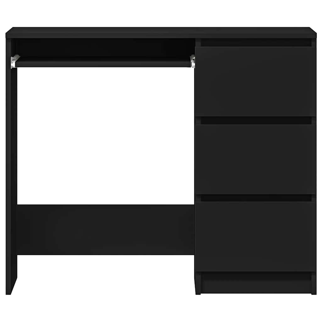 vidaXL مكتب لون أسود 90×45×76 سم خشب صناعي