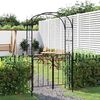 vidaXL قوس حديقة مع بوابة لون أسود 108×45×235 سم فولاذ