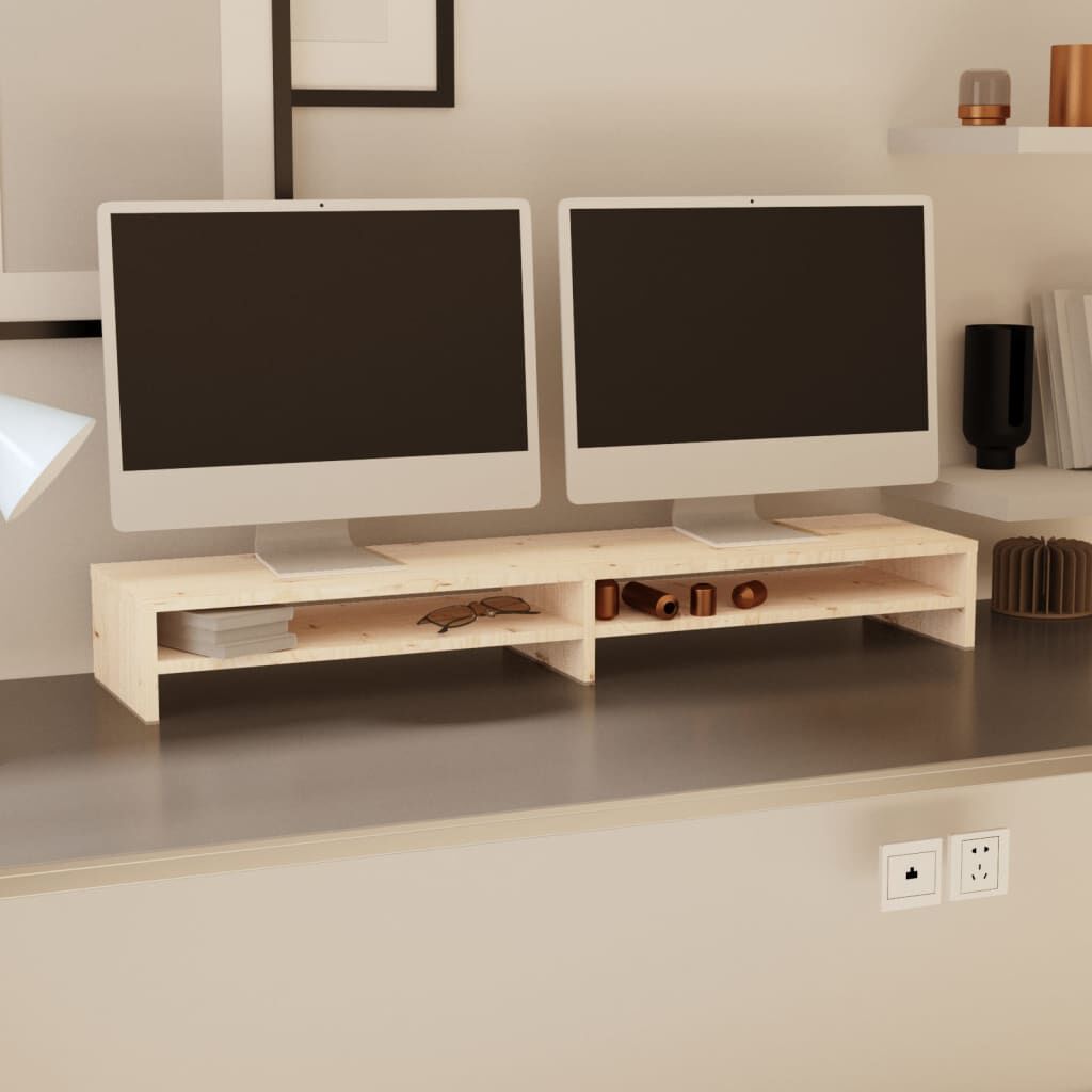 vidaXL حامل شاشة 13x24x100 سم خشب صنوبر صلب