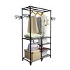 حامل ملابس فولاذ وقماش غير منسوج 158x44x87 سم أسود vidaXL
