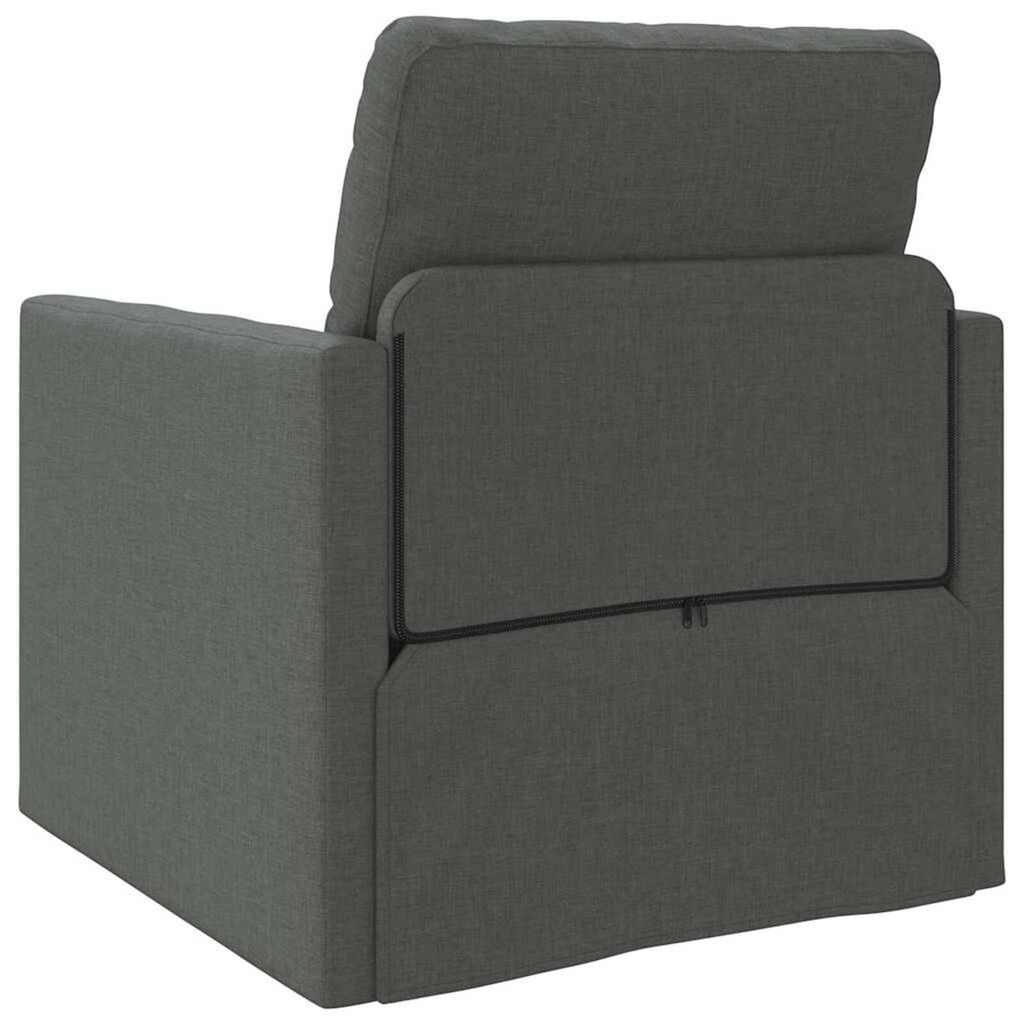 vidaXL سرير أريكة أرضي 2 في 1 لون رمادي داكن 55x174x112 سم قماش