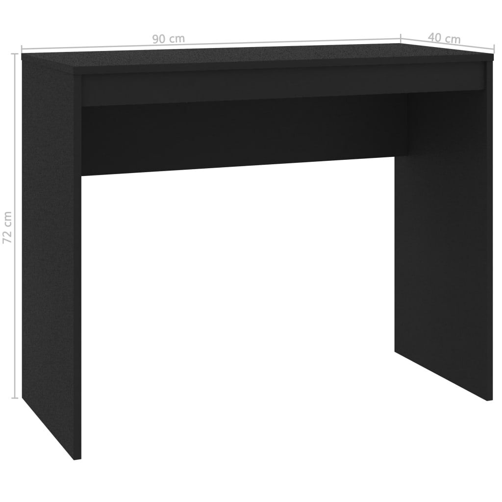 vidaXL مكتب لون أسود 90×40×72 سم خشب صناعي