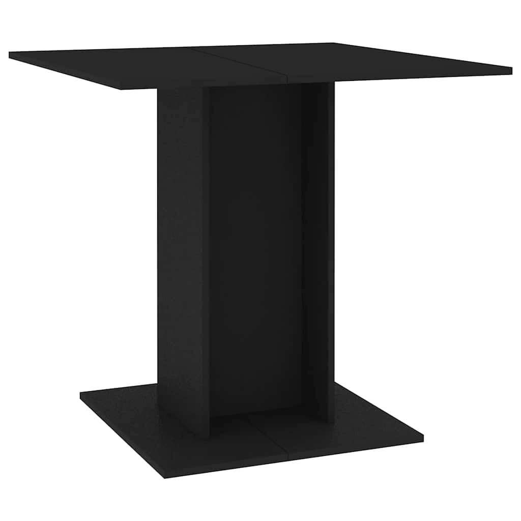 vidaXL طاولة طعام لون أسود 80×80×75 سم خشب صناعي