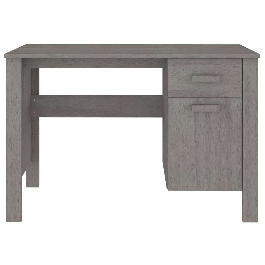 vidaXL مكتب رمادي فاتح 113×50×75 سم خشب صنوبر صلب