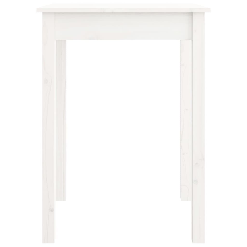 vidaXL طاولة طعام لون أبيض 75x55x55 سم خشب صنوبر صلب