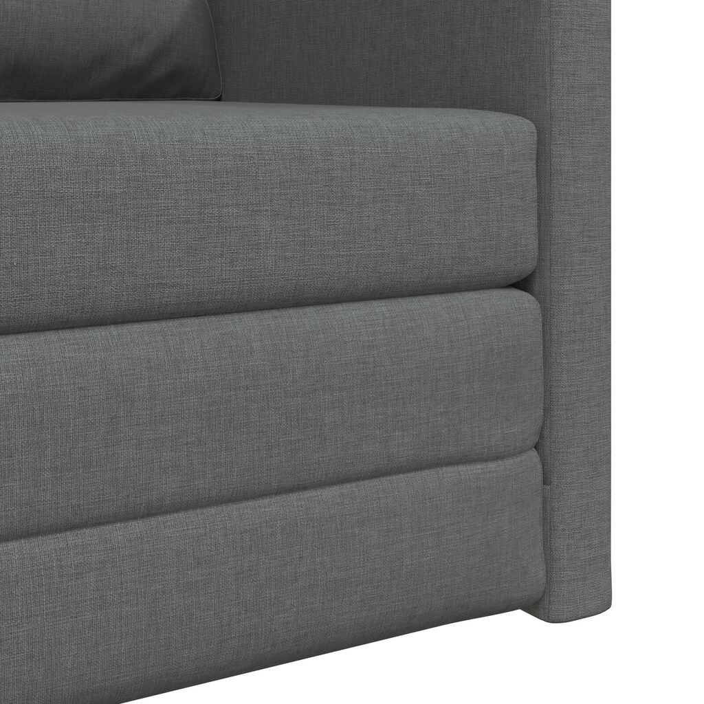 vidaXL سرير أريكة أرضي 2 في 1 لون رمادي داكن 55x174x112 سم قماش