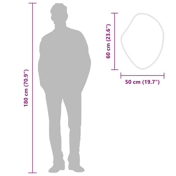 vidaXL مرآة حائط لون أسود 50x60 سم