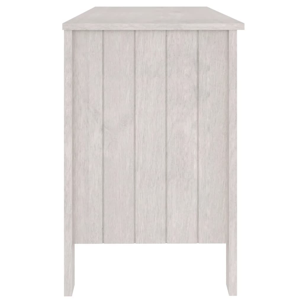 vidaXL مكتب أبيض 113×50×75 سم خشب صنوبر صلب