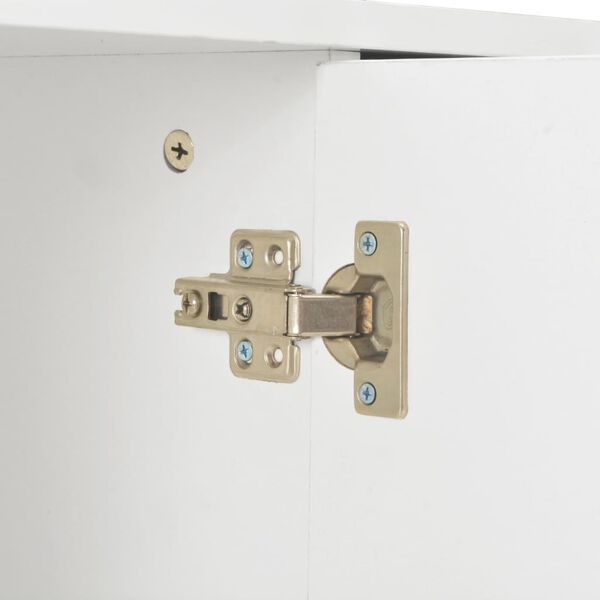 خزانة جانبية VidaXL لون أبيض شديدة اللمعان 107x35x80,5 سم