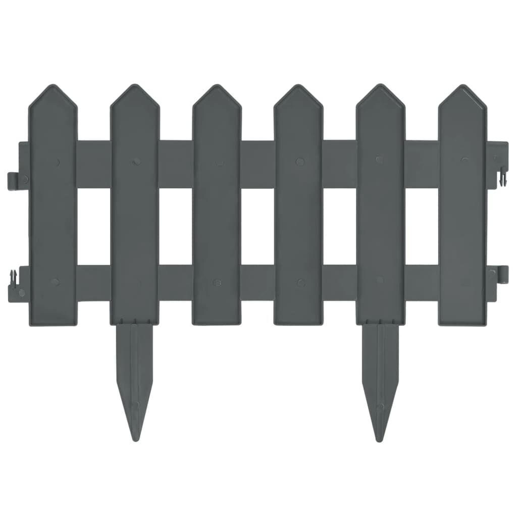 vidaXL حواف عشب 25 ق أنثراسيت 10م بولي بروبيلين (PP)