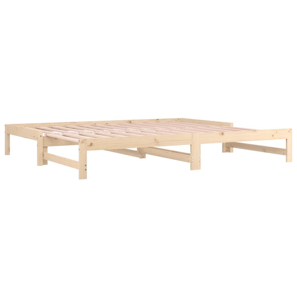 vidaXL سرير نهاري قابل للسحب 2*(200x80) سم خشب صنوبر صلب