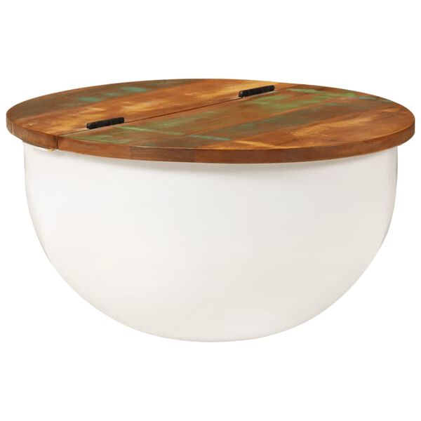 vidaXL طاولة قهوة أبيض 50×27 سم خشب مستصلح صلب