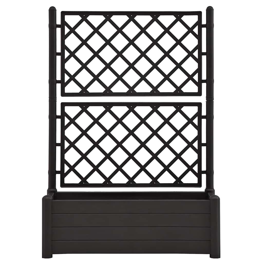 vidaXL حوض حديقة مع تعريشة 100×43×142 سم PP انتراسيت