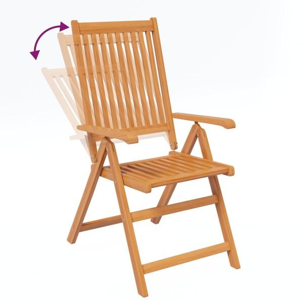 vidaXL عدد 5 قطع طقم سفرة حديقة خشب أكاسيا صلب