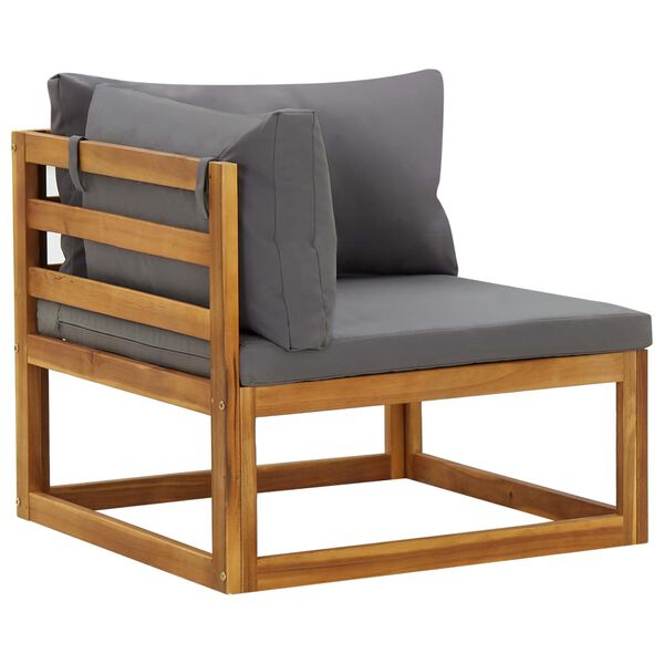 vidaXL أرائك ركنية مقطعية 2 ق مع وسائد رمادي داكن