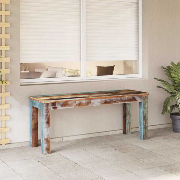 243454 vidaXL دكة خشب صلب مستصلح 110x35x45 سم