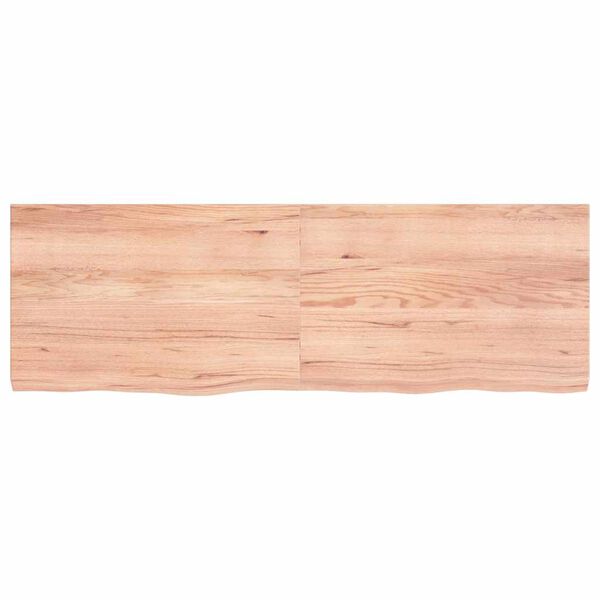 vidaXL سطح طاولة لون بني فاتح 120*40*(2-4) سم خشب بلوط صلب معالج