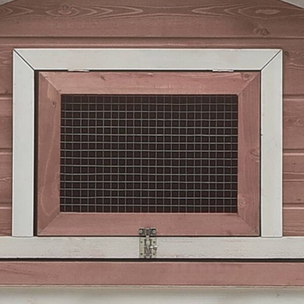 vidaXL قفص أرانب لون موكا 87x70x310 سم خشب صنوبر صلب وخشب تنوب