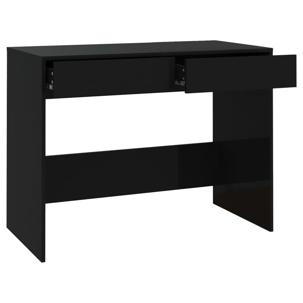 vidaXL مكتب لون أسود 101×50×76,5 سم خشب صناعي