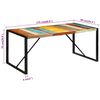vidaXL طاولة طعام 175×90×76 سم خشب صلب مستصلح