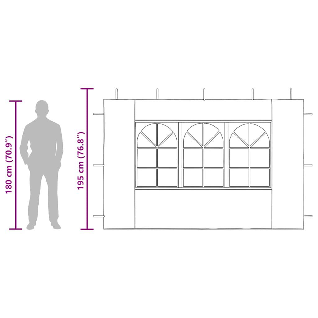 vidaXL جدار خيمة حفلات 2 ق مع نافذة PE أخضر