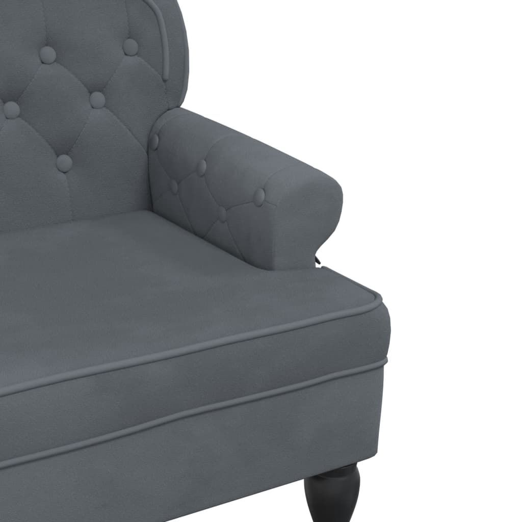 vidaXL مقعد طويل ومسند ظهر لون رمادي داكن 75x64,5x119,5 سم مخمل