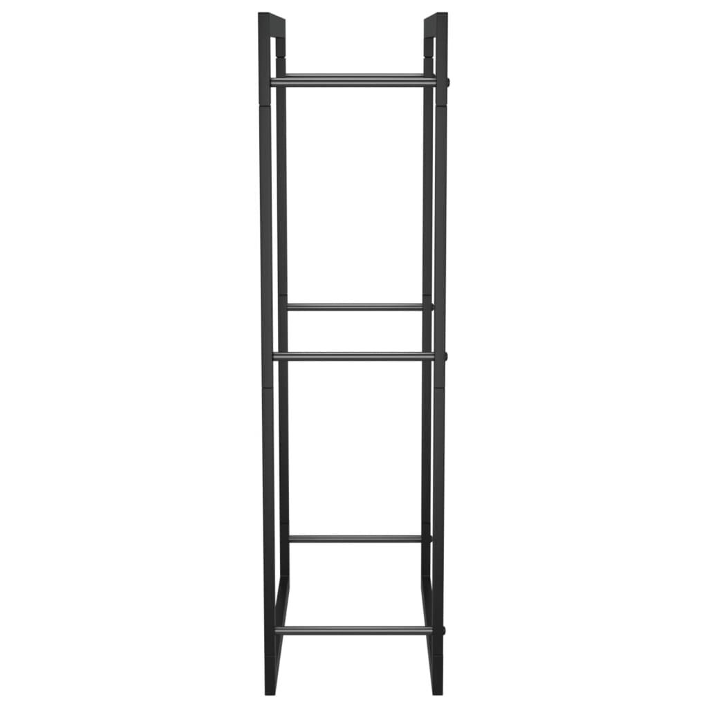 vidaXL حامل حطب لون أسود مطفي 94x28x50 سم فولاذ