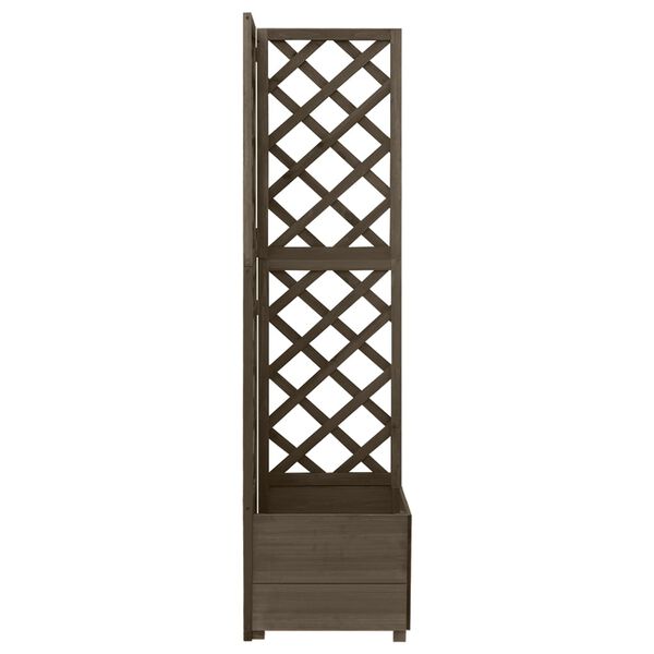 vidaXL حوض تعريشة ركني رمادي 40×40×150 سم خشب تنوب صلب