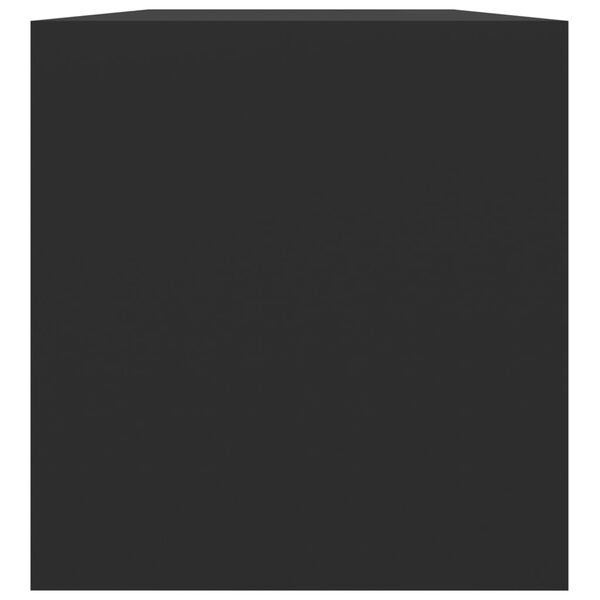 vidaXL صندوق تخزين فينيل لون أسود 71&times;34&times;36 سم خشب صناعي