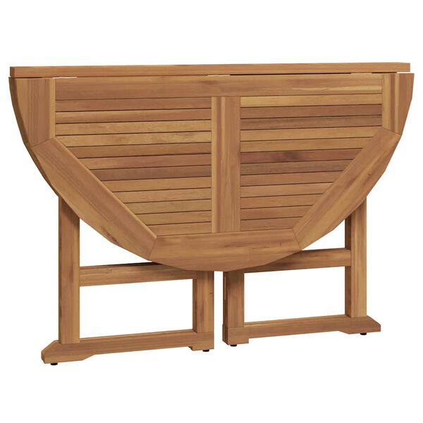 vidaXL طقم سفرة خارجي قابل للطي 5 قطع خشب ساج صلب