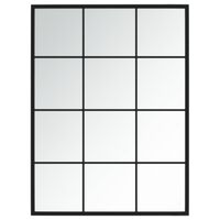vidaXL مرآة حائط لون أسود 60x80 سم معدن